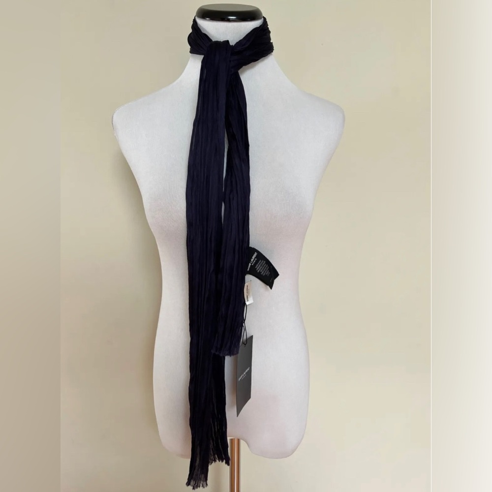 Brand New Saint Laurent Silk Crepe Scarf - Picture 6 of 6